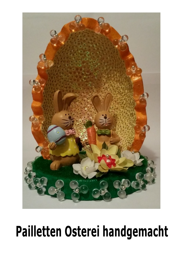 Pailletten Osterei handgemacht